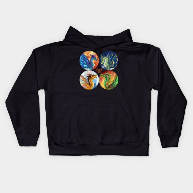 Wings of Fire - Lost Continent Pantala Heroes Kids Hoodie by Biohazardia